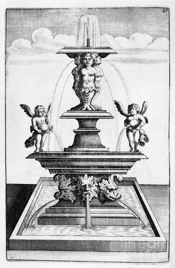 Architecture Drawing - Fountain Design, 1664. Artist Georg #5 by Print Collector
