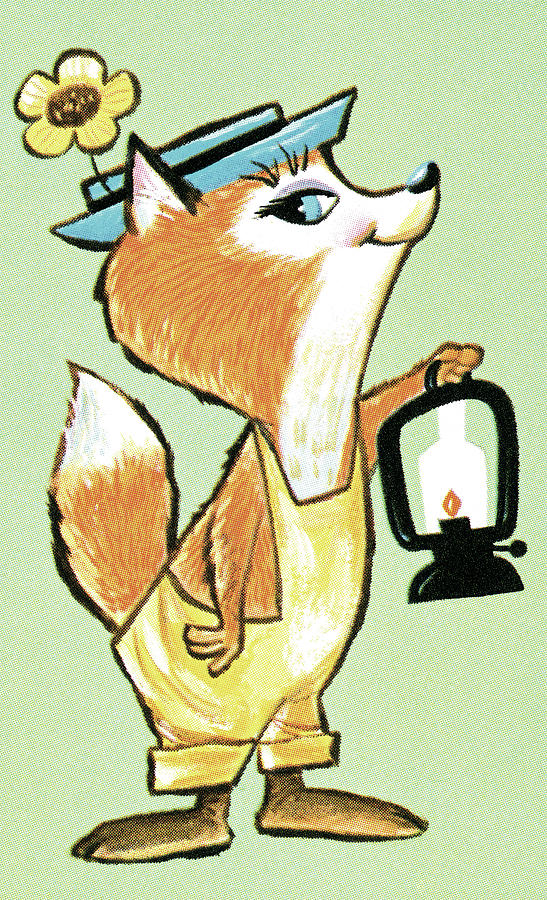 Vintage Drawing - Fox #5 by CSA Images