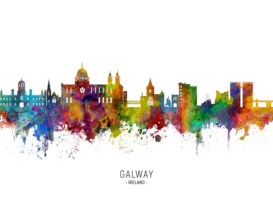 Galway Ireland Skyline #5 Digital Art by Michael Tompsett