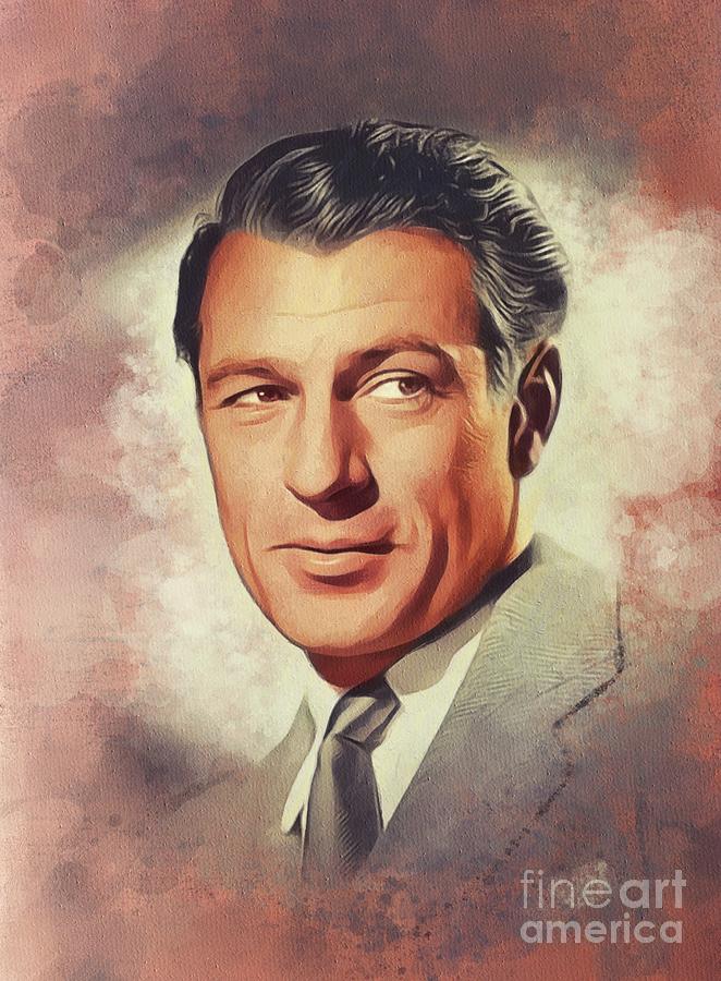 Vintage Painting - Gary Cooper, Vintage Movie Star #5 by Esoterica Art Agency