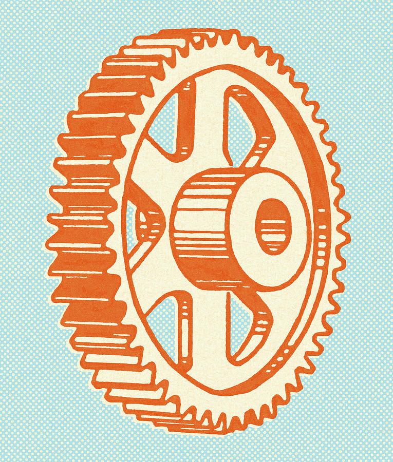 Vintage Drawing - Gear #5 by CSA Images