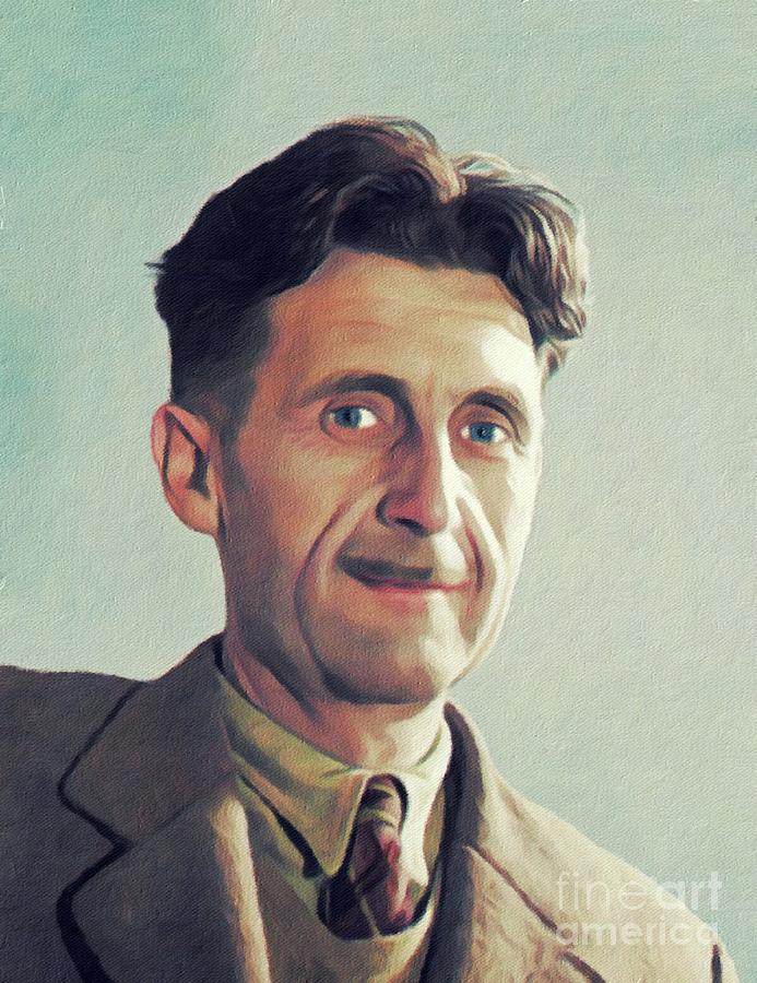 Vintage Painting - George Orwell, Literary Legend #5 by Esoterica Art Agency