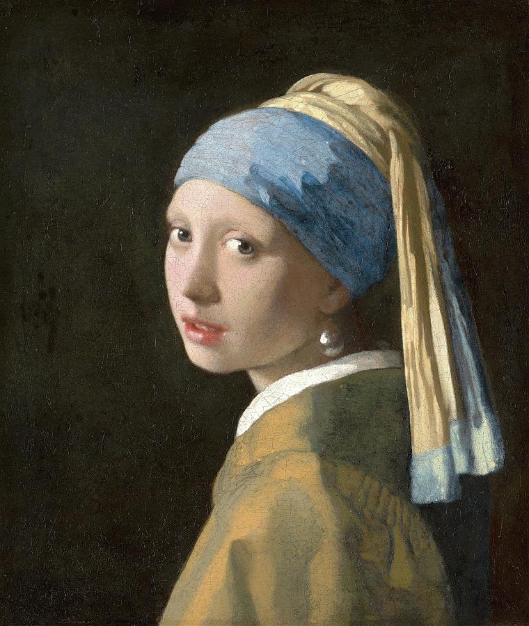 Portrait Painting - Girl With A Pearl Earring by Johannes Vermeer