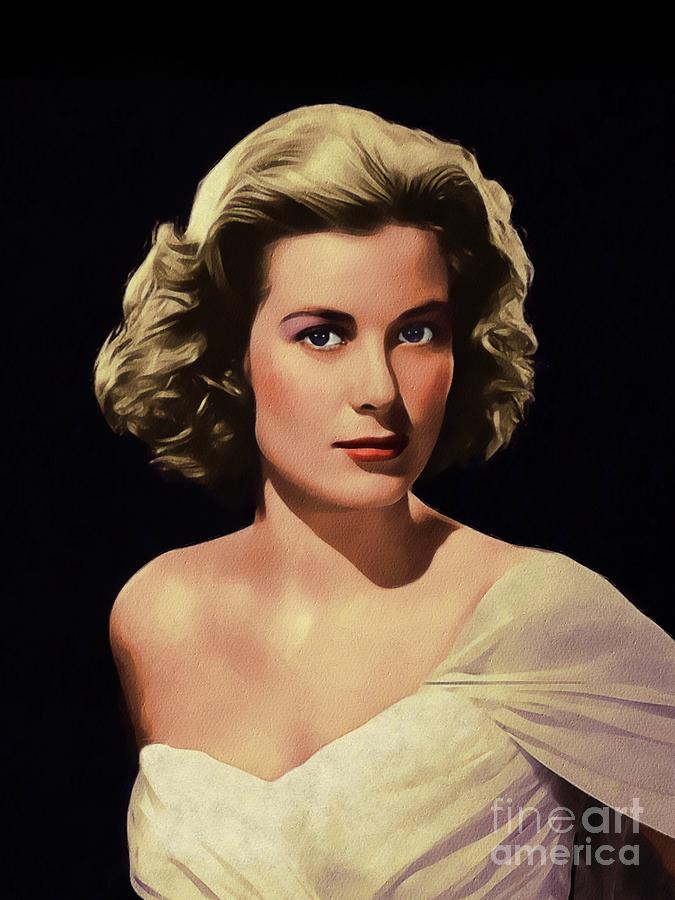 Vintage Painting - Grace Kelly, Vintage Actress #5 by Esoterica Art Agency