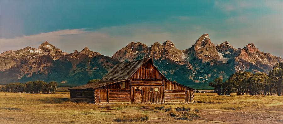 Grand Teton scenic view with abandoned barn on Mormon Row #5 Photograph by Alex Grichenko