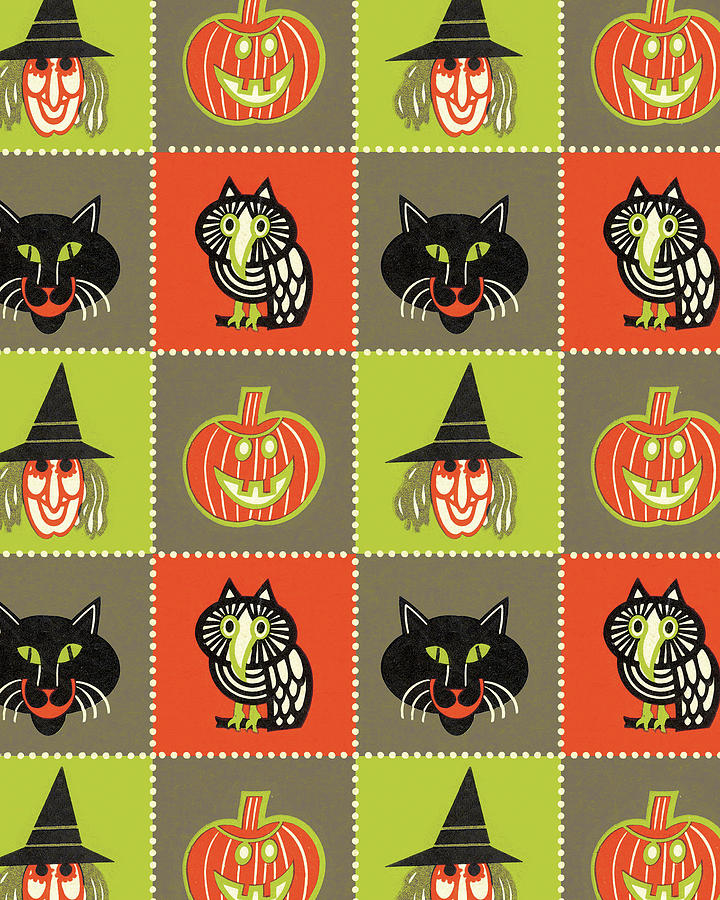 Halloween Drawing - Halloween Pattern #5 by CSA Images