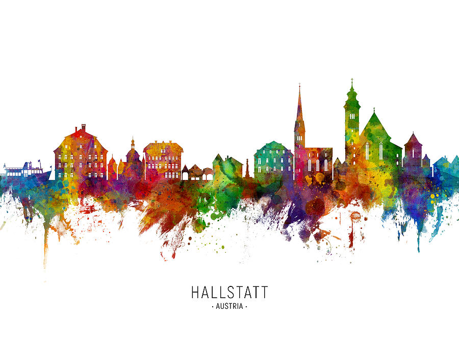 Hallstatt Austria Skyline #5 Digital Art by Michael Tompsett