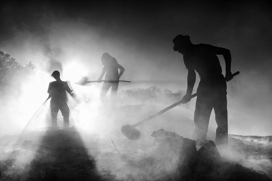 Charcoal Photograph - Hell Mercenaries ! #5 by Sorin Onisor