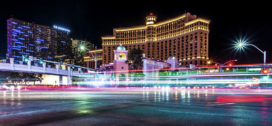 High Energy Electric Long Exposure Of Las Vegas City Streets At  #5 Photograph by Alex Grichenko