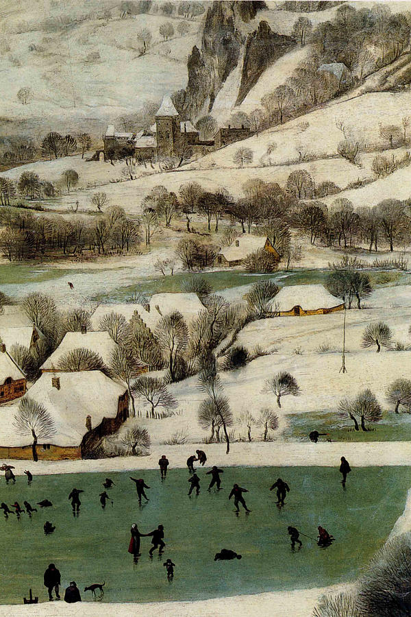 Hunters in the Snow Detail Painting by Pieter Bruegel the Elder Fine Art America