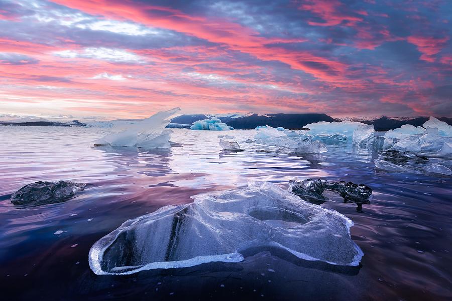 Nature Photograph - Icebergs In Jokulsarlon Glacial Lagoon #5 by Ivan Kmit