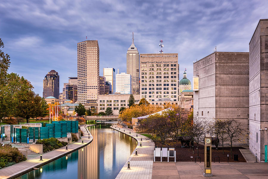 Indianapolis Photograph - Indianapolis, Indiana, Usa Skyline #5 by Sean Pavone