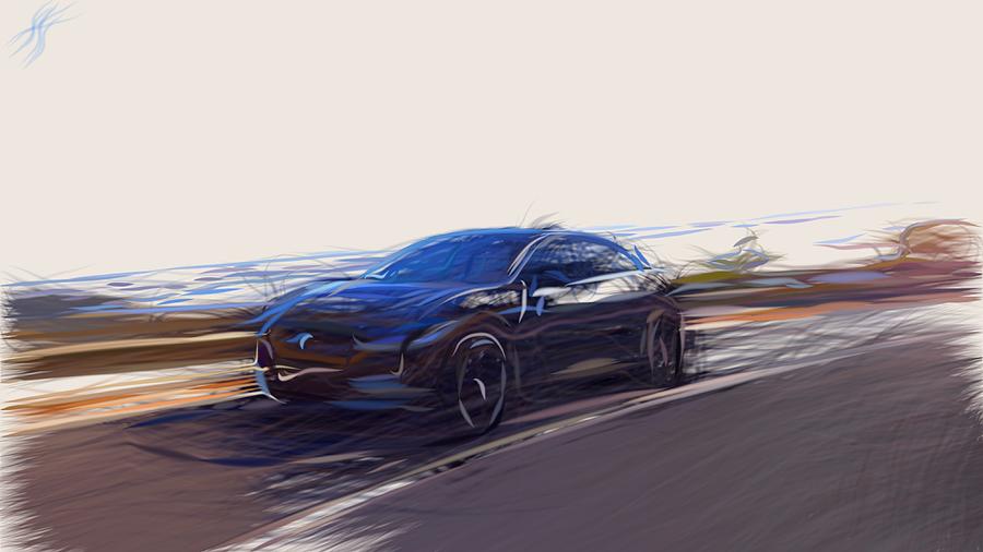 Jaguar I Pace Drawing #6 Digital Art by CarsToon Concept
