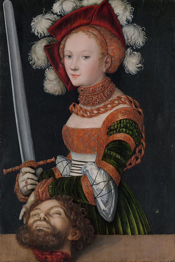 Portrait Painting - Judith with the Head of Holofernes #5 by Lucas Cranach the Elder
