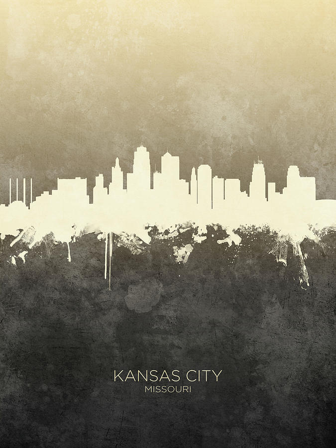 Kansas City Missouri Skyline #5 Digital Art by Michael Tompsett