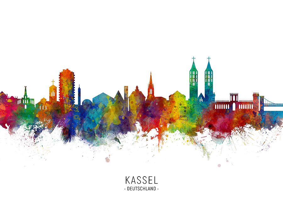 Kassel Germany Skyline #5 Digital Art by Michael Tompsett