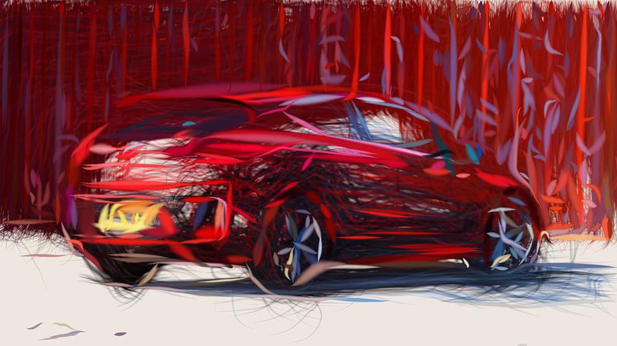 Kia Pro Ceed GT Draw #6 Digital Art by CarsToon Concept