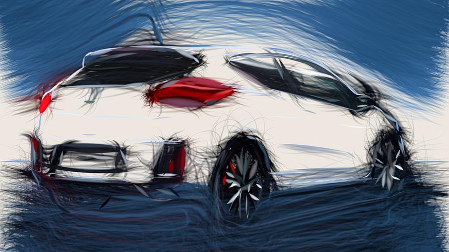 Kia Pro Ceed GT Drawing #15 Digital Art by CarsToon Concept