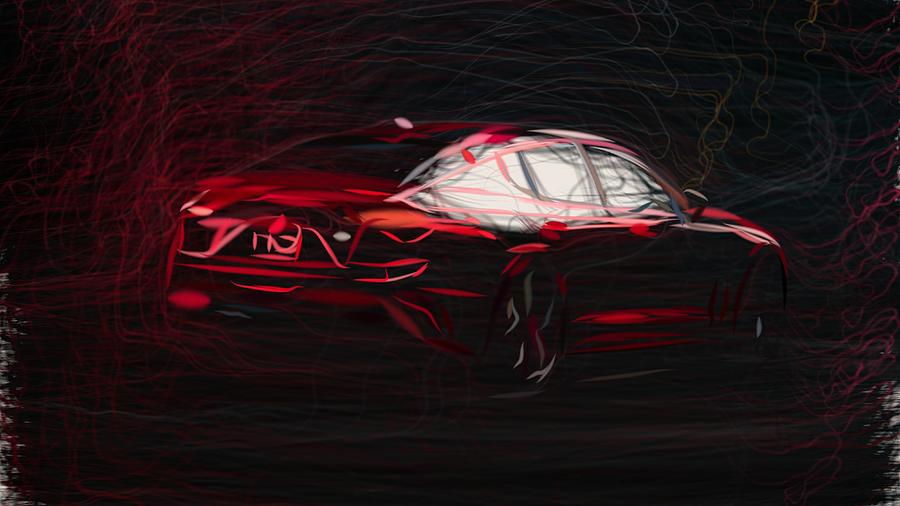 Kia Stinger GT Drawing #6 Digital Art by CarsToon Concept