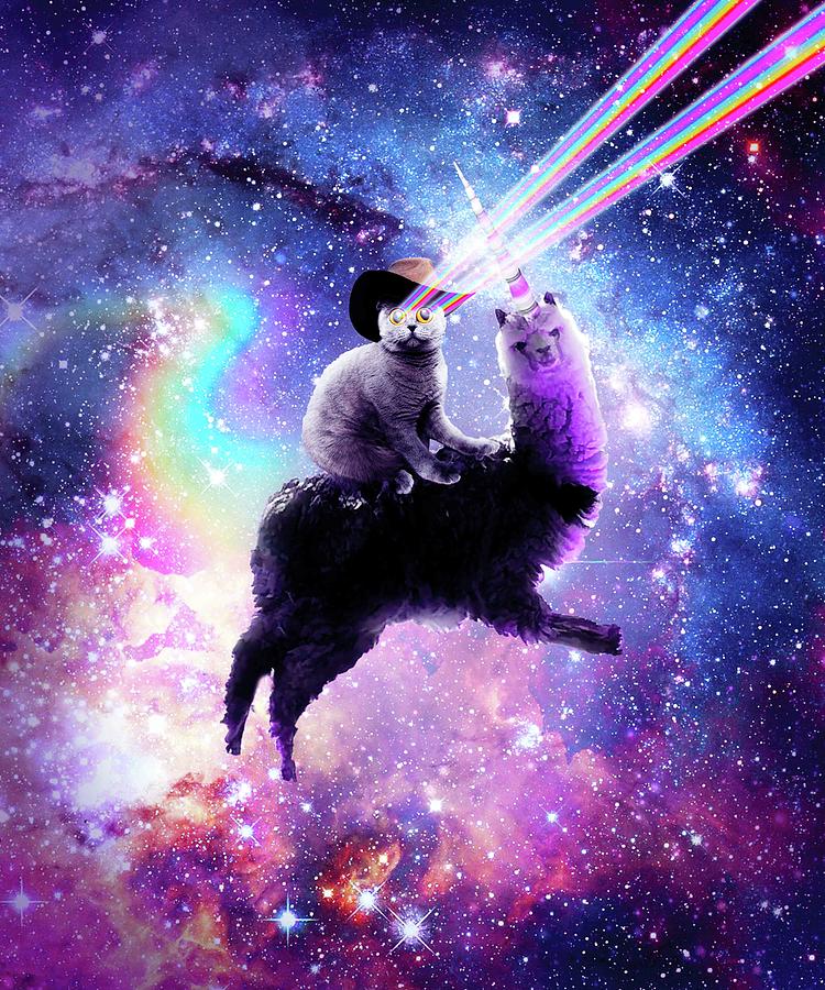 Space Cat with Laser Lights