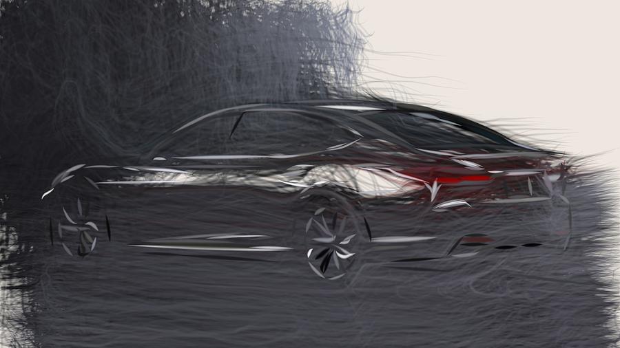 Lexus LS 500 Drawing #6 Digital Art by CarsToon Concept