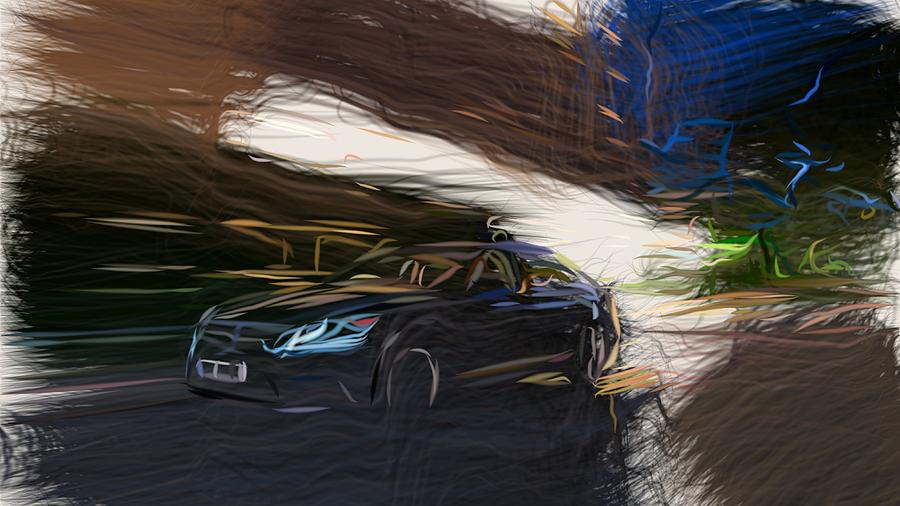 Lexus LS Draw #6 Digital Art by CarsToon Concept