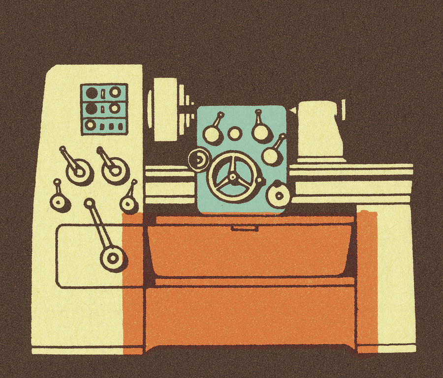 Vintage Drawing - Machine #5 by CSA Images
