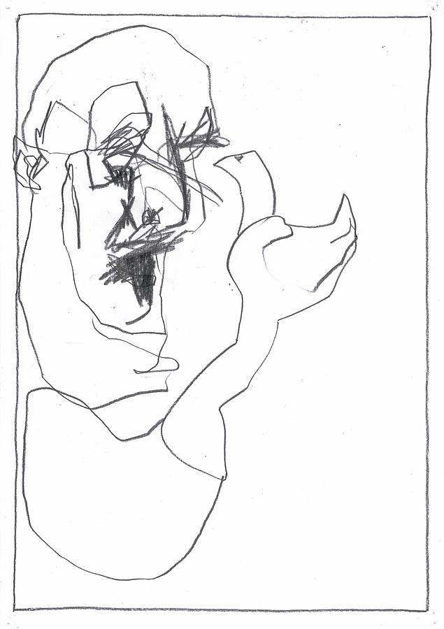 Man holding a bird #5 Drawing by Edgeworth Johnstone