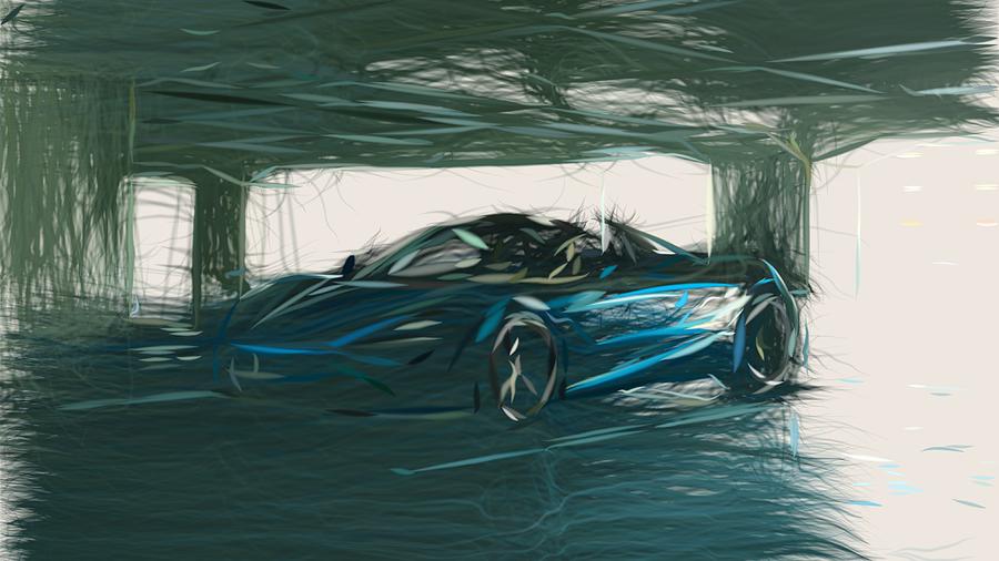 McLaren 720S Spider Drawing #6 Digital Art by CarsToon Concept