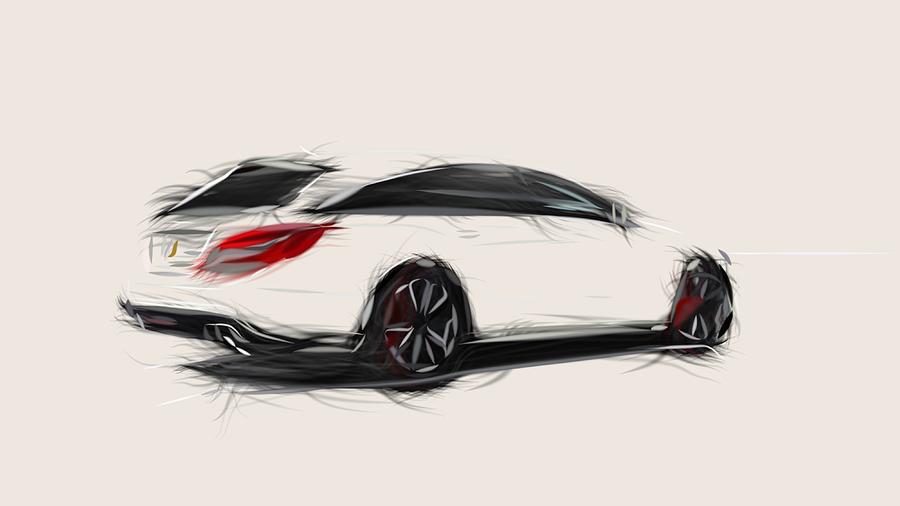 Mercedes Benz CLS63 AMG S Model Drawing #6 Digital Art by CarsToon Concept