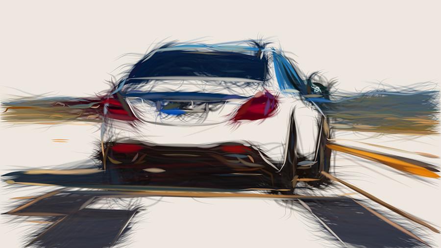 Mercedes Benz S63 AMG Drawing #6 Digital Art by CarsToon Concept