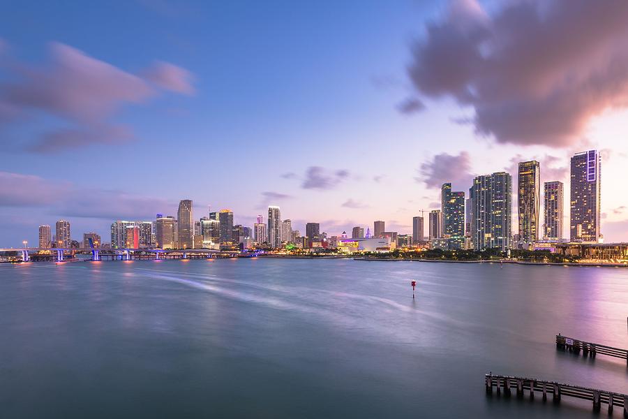 Miami Photograph - Miami, Florida, Usa Downtown Skyline #5 by Sean Pavone