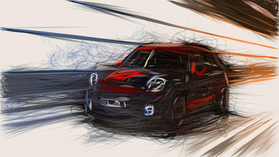 Mini Paceman Draw #5 Digital Art by CarsToon Concept
