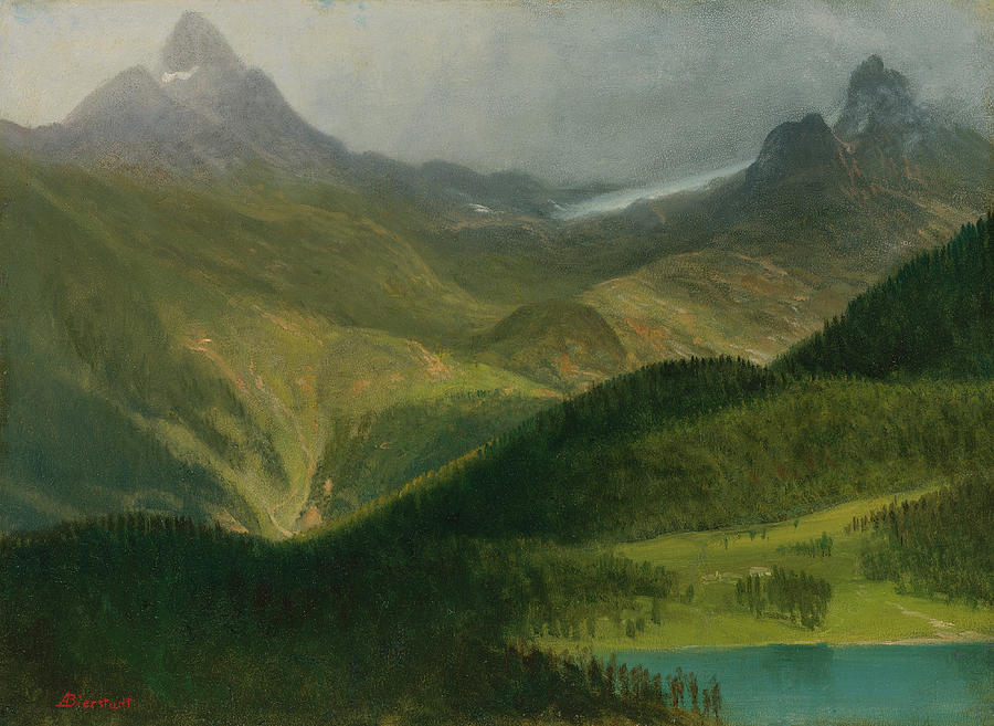 Albert Bierstadt  Painting - Mountain landscape #5 by Albert Bierstadt
