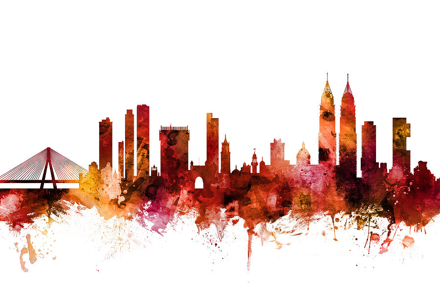 Mumbai Skyline India Bombay #5 Digital Art by Michael Tompsett