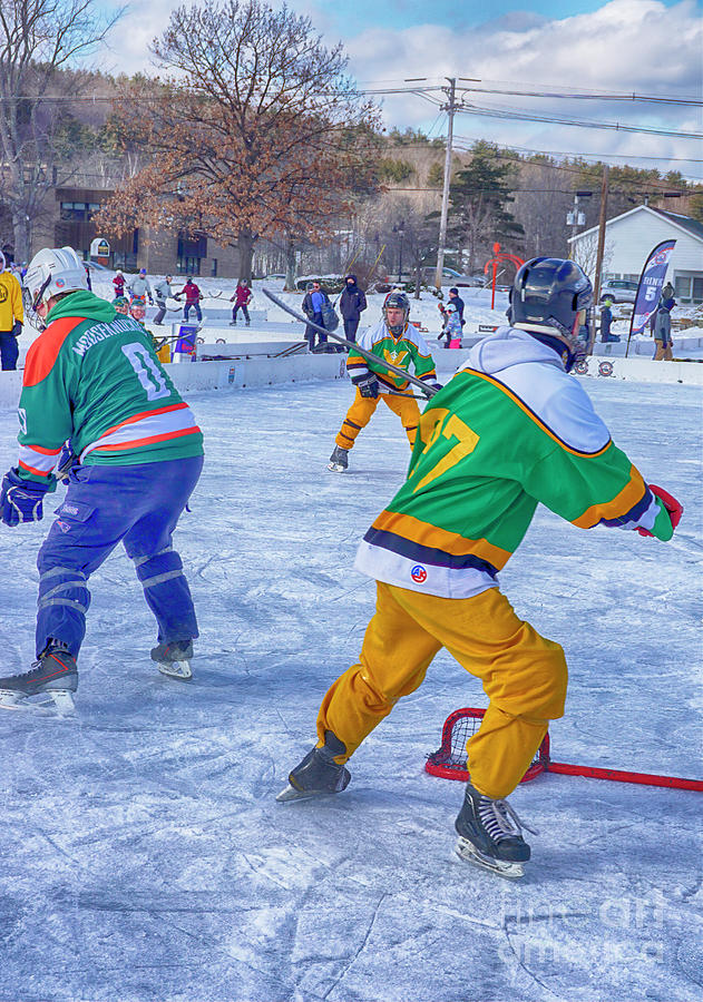 New Hampshire pond hockey tournament Photograph by Jonathan Lingel