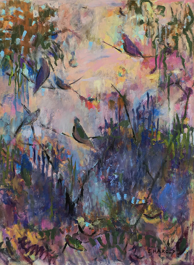 Intuitive Painting - Treetops #4 by Ellie Harold