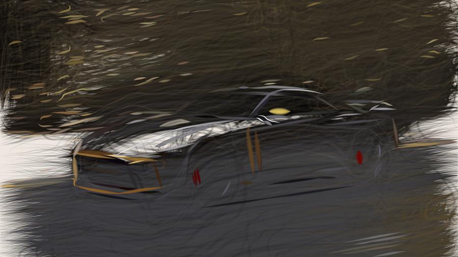 Nissan GT R50 Drawing #6 Digital Art by CarsToon Concept