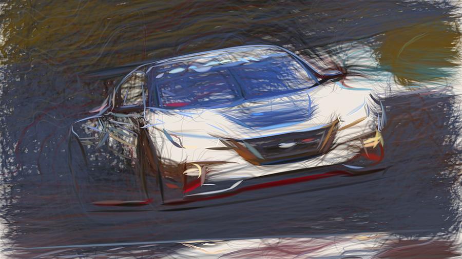 Nissan Leaf RC Drawing #6 Digital Art by CarsToon Concept