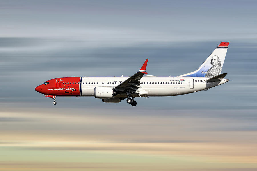 Norwegian Mixed Media - Norwegian Boeing 737 Max 8 by Smart Aviation Norwegian Mixed Media - Norwegian Boeing 737 Max 8 by Smart Aviation