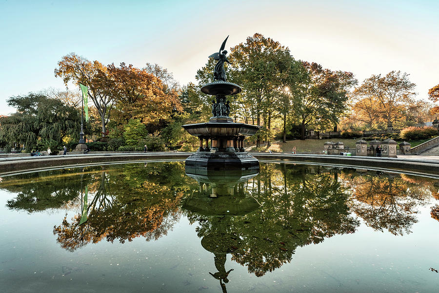 Ny, Nyc, Central Park, Bethesda Terrace, Bethesda Fountain #5 Digital Art by Lumiere