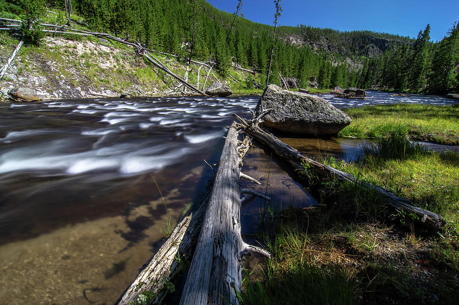 Obsidian Creek River In Yellowstone Wyoming Photograph