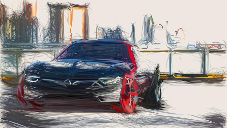 Opel GT Draw #6 Digital Art by CarsToon Concept