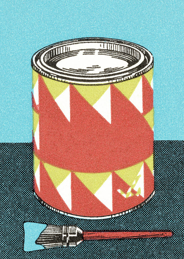 Vintage Drawing - Paint can #5 by CSA Images