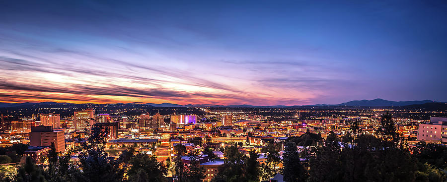 Panoramic View Spokane Washington Downtown City Skyline #5 Photograph by Alex Grichenko
