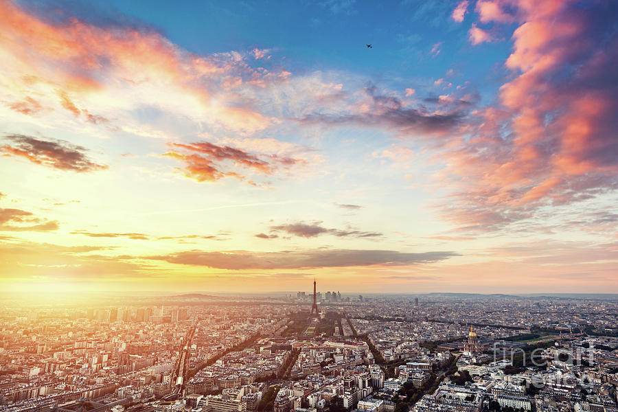 Paris, France At Sunset. Photograph