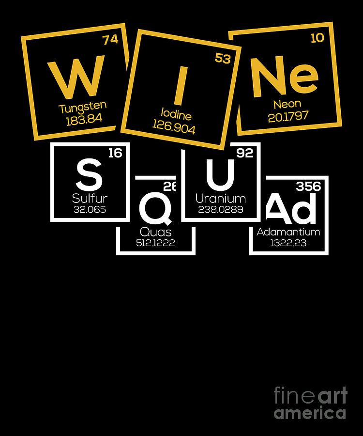 Gift Digital Art - Periodic Table Of Wine Alcohol Red White Wine Gift by TeeQueen2603 Gift Digital Art - Periodic Table Of Wine Alcohol Red White Wine Gift by TeeQueen2603