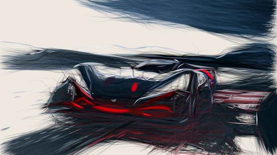 Peugeot L750 R HYbrid Drawing #6 Digital Art by CarsToon Concept