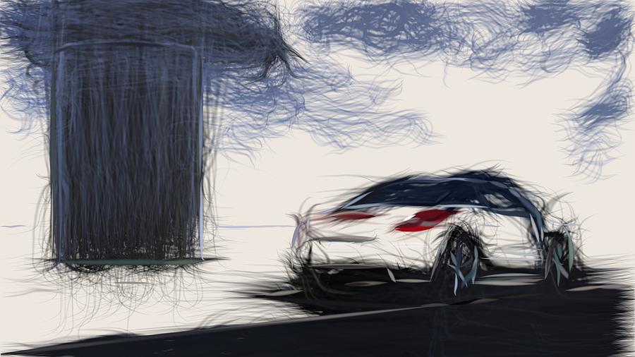 Peugeot RCZ Drawing #6 Digital Art by CarsToon Concept