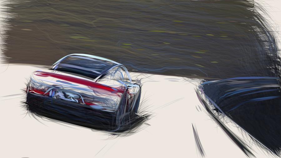 Porsche 911 Carrera GTS Draw #5 Digital Art by CarsToon Concept
